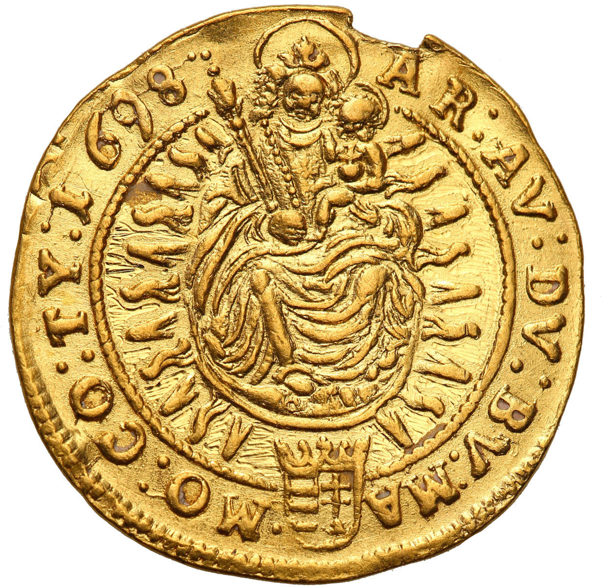 Węgry. Leopold I (1658-1705). Dukat 1698 KB, Kremnica